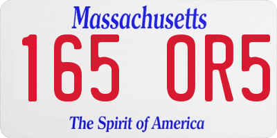 MA license plate 165OR5