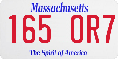 MA license plate 165OR7