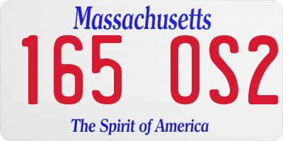 MA license plate 165OS2