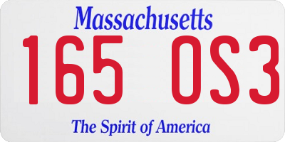 MA license plate 165OS3