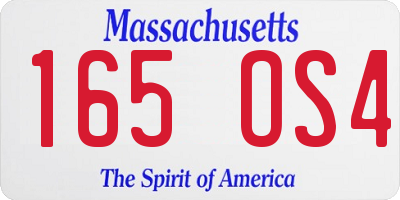 MA license plate 165OS4
