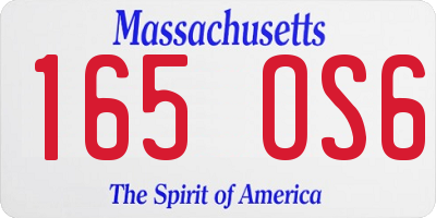 MA license plate 165OS6