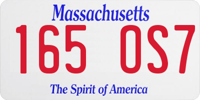MA license plate 165OS7