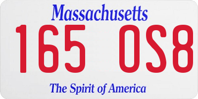 MA license plate 165OS8