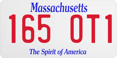 MA license plate 165OT1