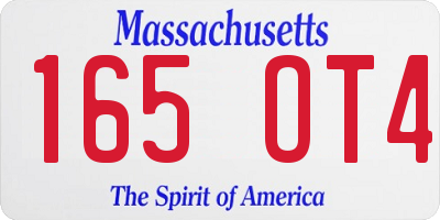 MA license plate 165OT4