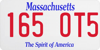 MA license plate 165OT5
