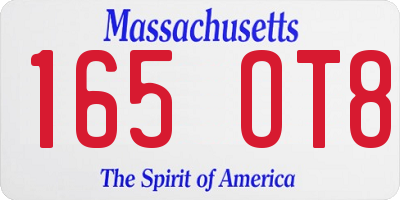 MA license plate 165OT8