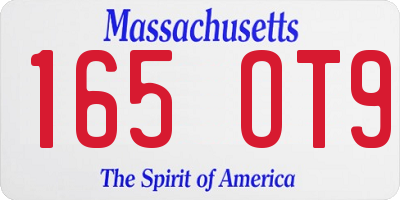 MA license plate 165OT9