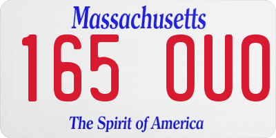 MA license plate 165OU0