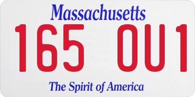 MA license plate 165OU1
