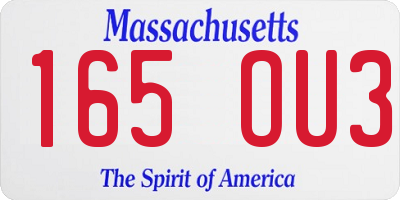 MA license plate 165OU3