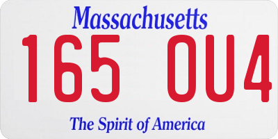 MA license plate 165OU4