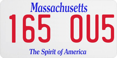 MA license plate 165OU5