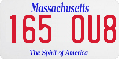 MA license plate 165OU8