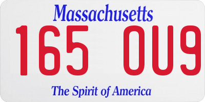 MA license plate 165OU9