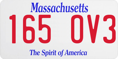 MA license plate 165OV3