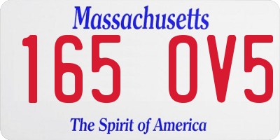 MA license plate 165OV5