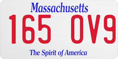 MA license plate 165OV9