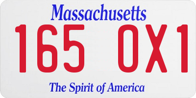 MA license plate 165OX1
