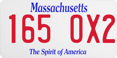MA license plate 165OX2