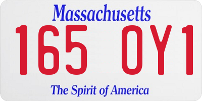 MA license plate 165OY1