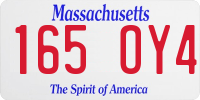 MA license plate 165OY4