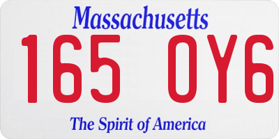 MA license plate 165OY6