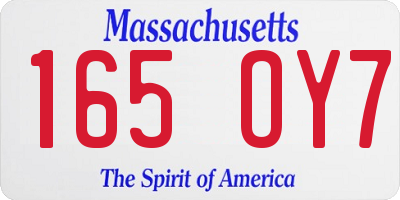 MA license plate 165OY7