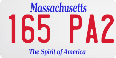 MA license plate 165PA2