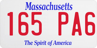 MA license plate 165PA6