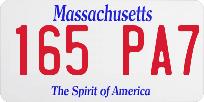 MA license plate 165PA7