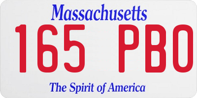 MA license plate 165PB0