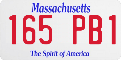 MA license plate 165PB1