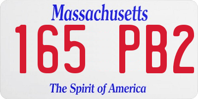 MA license plate 165PB2