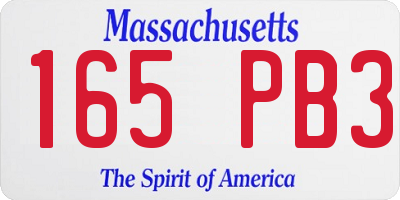 MA license plate 165PB3