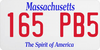 MA license plate 165PB5