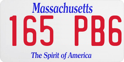 MA license plate 165PB6