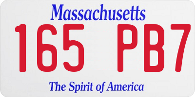 MA license plate 165PB7