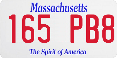 MA license plate 165PB8