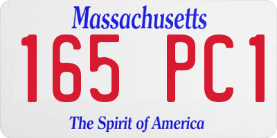 MA license plate 165PC1