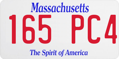 MA license plate 165PC4