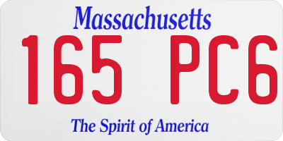 MA license plate 165PC6