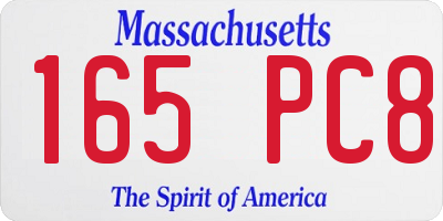 MA license plate 165PC8