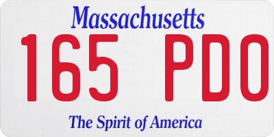 MA license plate 165PD0