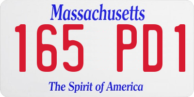 MA license plate 165PD1