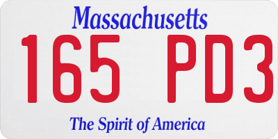 MA license plate 165PD3