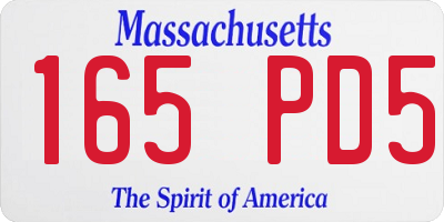 MA license plate 165PD5