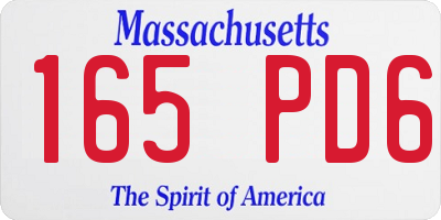 MA license plate 165PD6