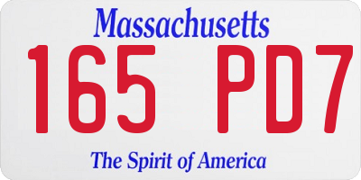 MA license plate 165PD7